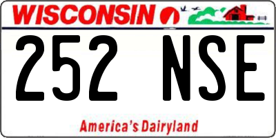 WI license plate 252NSE