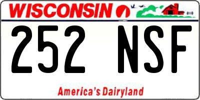 WI license plate 252NSF