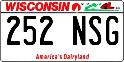 WI license plate 252NSG