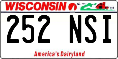 WI license plate 252NSI