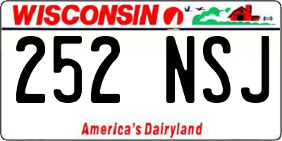 WI license plate 252NSJ