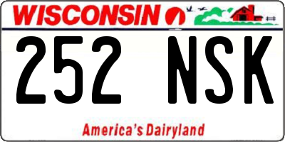 WI license plate 252NSK