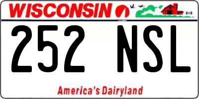 WI license plate 252NSL