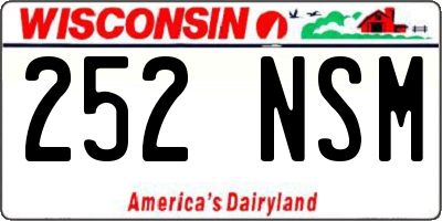 WI license plate 252NSM