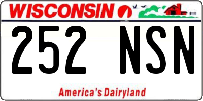 WI license plate 252NSN