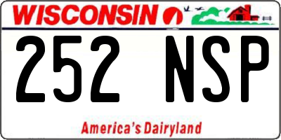 WI license plate 252NSP