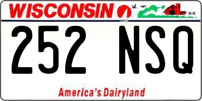 WI license plate 252NSQ