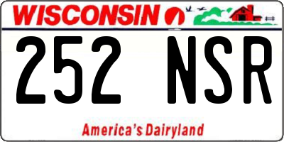 WI license plate 252NSR