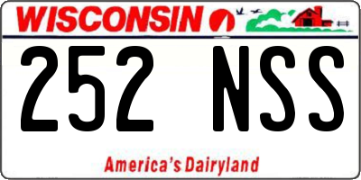 WI license plate 252NSS