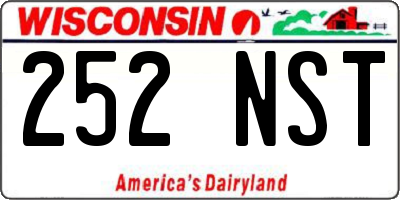 WI license plate 252NST
