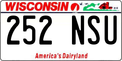 WI license plate 252NSU