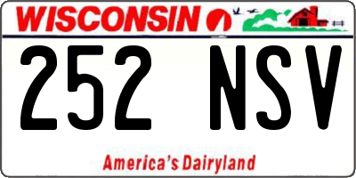 WI license plate 252NSV