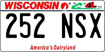 WI license plate 252NSX
