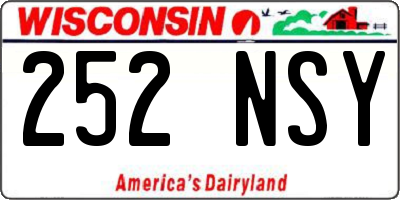 WI license plate 252NSY