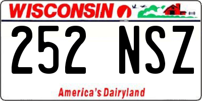 WI license plate 252NSZ