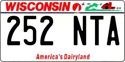 WI license plate 252NTA