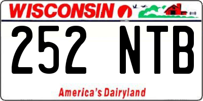 WI license plate 252NTB