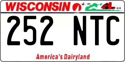 WI license plate 252NTC