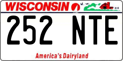 WI license plate 252NTE