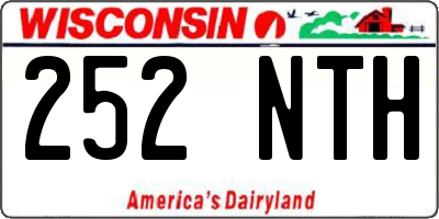 WI license plate 252NTH