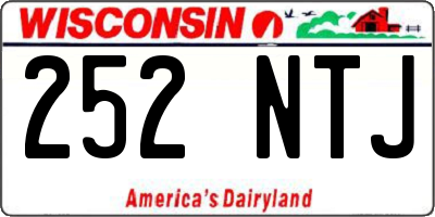 WI license plate 252NTJ