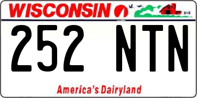 WI license plate 252NTN