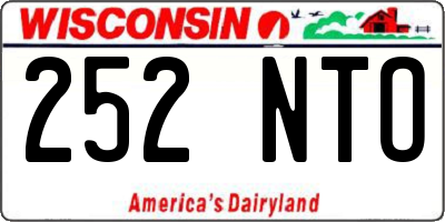 WI license plate 252NTO
