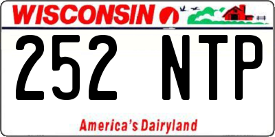 WI license plate 252NTP