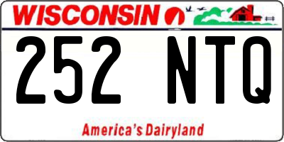 WI license plate 252NTQ