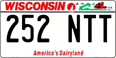 WI license plate 252NTT
