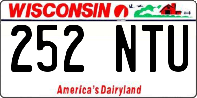 WI license plate 252NTU