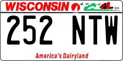 WI license plate 252NTW