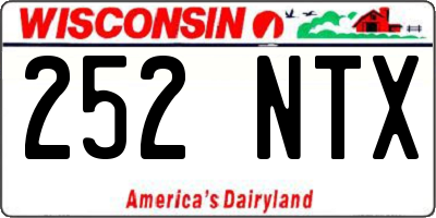 WI license plate 252NTX