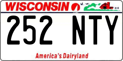 WI license plate 252NTY