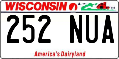 WI license plate 252NUA