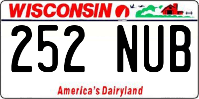 WI license plate 252NUB