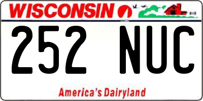 WI license plate 252NUC