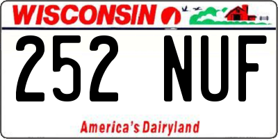 WI license plate 252NUF