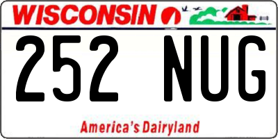 WI license plate 252NUG