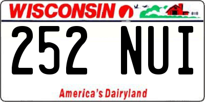 WI license plate 252NUI