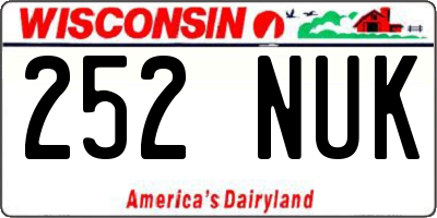 WI license plate 252NUK