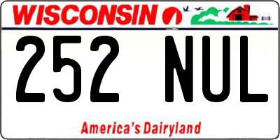 WI license plate 252NUL