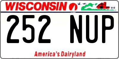 WI license plate 252NUP