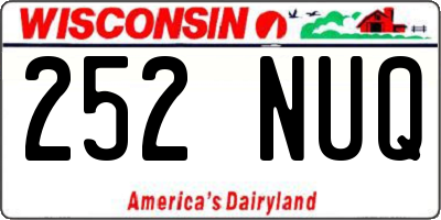 WI license plate 252NUQ