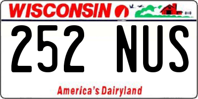 WI license plate 252NUS