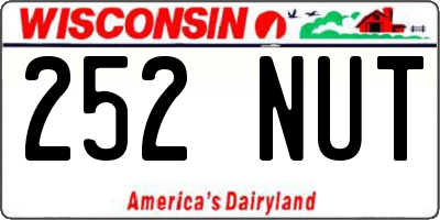 WI license plate 252NUT
