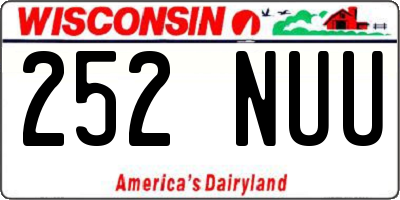WI license plate 252NUU