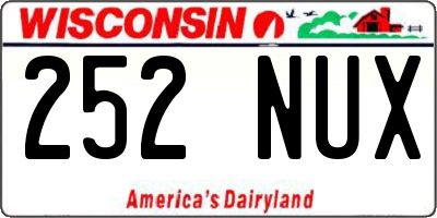 WI license plate 252NUX