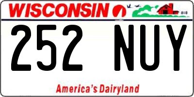 WI license plate 252NUY
