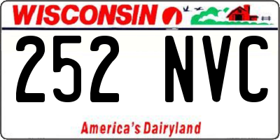 WI license plate 252NVC